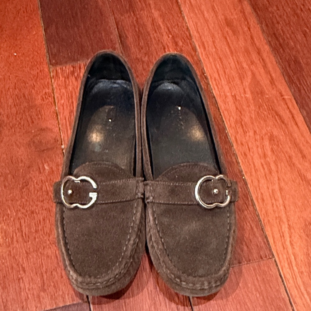 Gucci Brown Suede Loafers with Black Interior